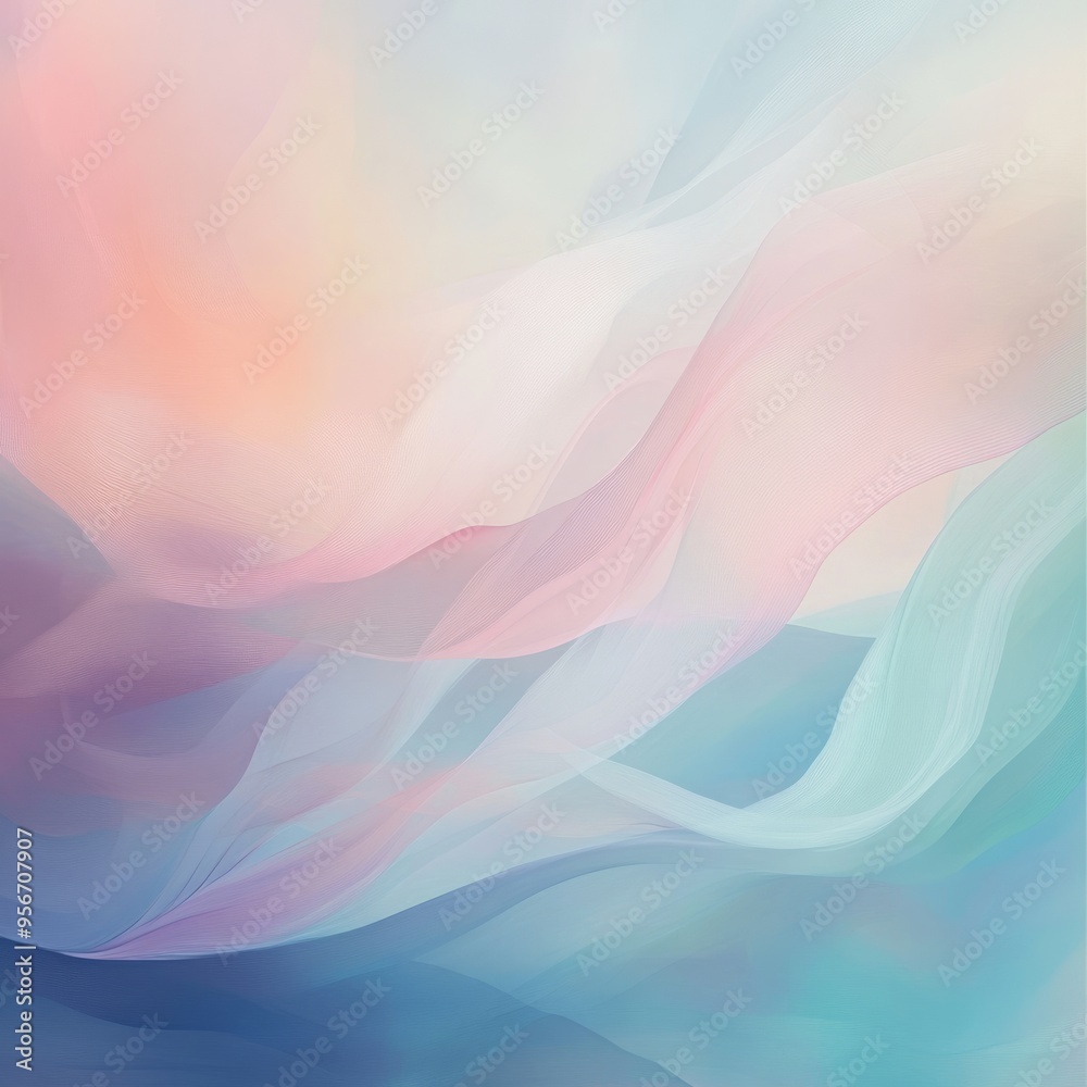 Poster Abstract pastel background with flowing lines and soft gradient.