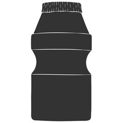 black silhouette yogurt drink bottle
