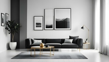 Photo interior modern design room 3d illustration