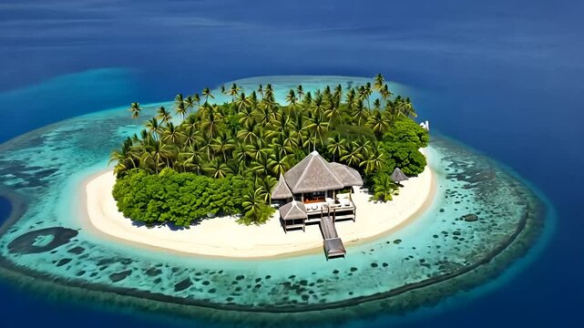 remote island with house