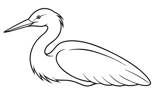 recommend clip art:  Egret bird lies icon line art vector art illustration