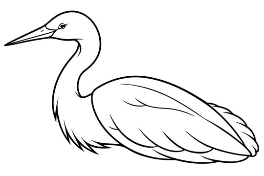 recommend clip art:  Egret bird lies icon line art vector art illustration