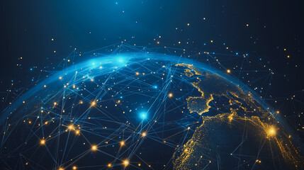 background Innovation network points Earth's surface wave background Abstract digital wave background information technology background The background is the background. gradient wave digital wave ban