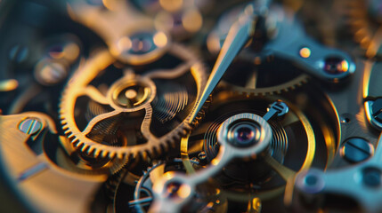 Fototapeta premium watch mechanism close up