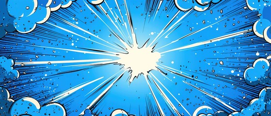 Obraz premium a blue comic style like background for copy space 