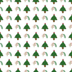 seamless pattern with christmas trees