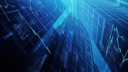 Obraz premium Digital Cityscape: Where Technology Meets Architecture