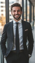 Fototapeta premium Confident Businessman in Modern Office