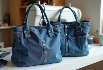 Eco-Friendly Denim Handbag: Handmade with Love and Recycled Materials