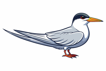  Elegant tern bird goes icon vector art illustration