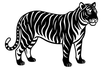 a  tiger  silhuette vector illustration