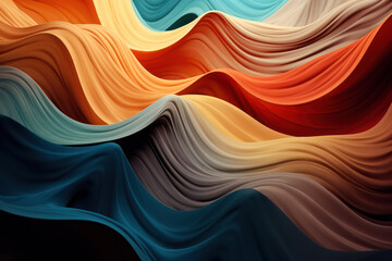 Obraz premium Abstract grunge textured waves in blue and gold background