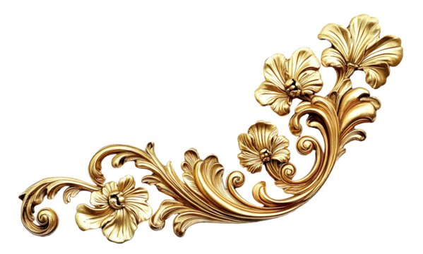 Golden decorative element, cut out
