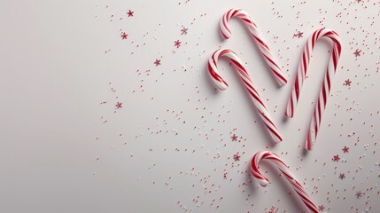 Charming arrangement of candy canes with ample space for festive holiday text and designs