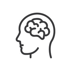 human brain line icon