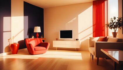 Photo interior modern design room 3d illustration