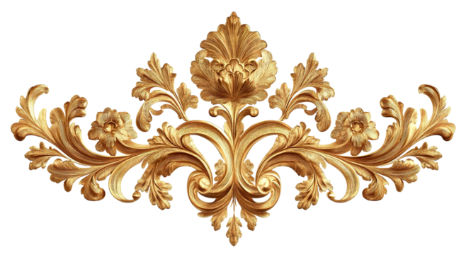Golden decorative element, cut out
