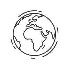 planet earth line icon