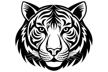 Fototapeta premium a tiger head silhuette vector illustration