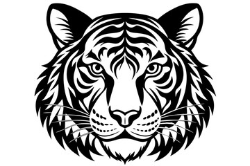 a  tiger   head silhuette vector illustration