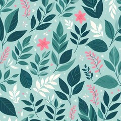 Floral seamless pattern with flowers and leaves Decorative vector pattern abstract background
