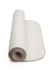 textile mat for sports and bath procedures on a white background