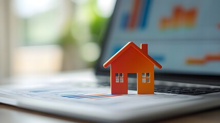 Illustrate the impact of the new payment schedule on a home loan refinance strategy, focus on, budgeting, vibrant, Composite, spreadsheet on a laptop backdrop