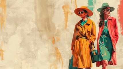 Fashionable Women in Stylish Outfits Walking in the City