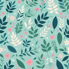 Floral seamless pattern with flowers and leaves Decorative vector pattern abstract background