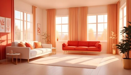 Fototapeta premium Photo interior modern design room 3d illustration