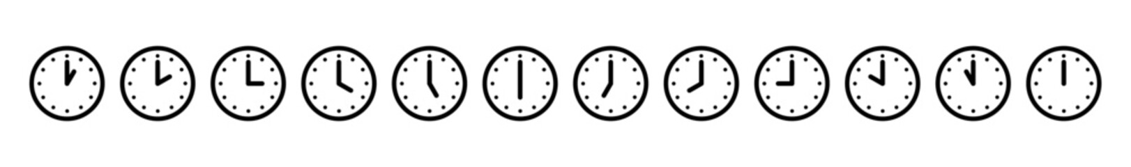 シンプルな時計のイラストアイコンセット