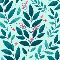 Floral seamless pattern with flowers and leaves Decorative vector pattern abstract background