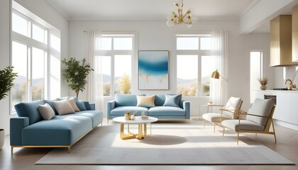 Photo interior modern design room 3d illustration
