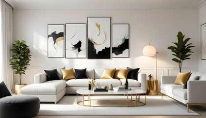 Photo interior modern design room 3d illustration