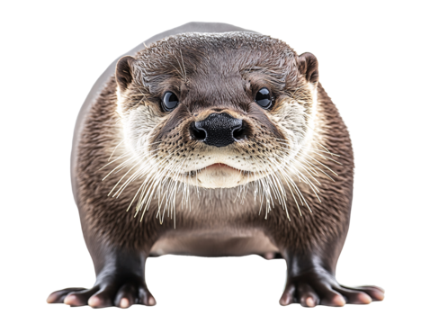 a close up of an otter