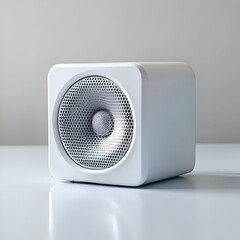 Fototapeta premium Clean. modern white speaker isolated on a white background.