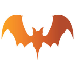Halloween Bat Silhouette Isolated on White Background. For Trick or Treat Celebrations. Vector Illustration in Flat Style