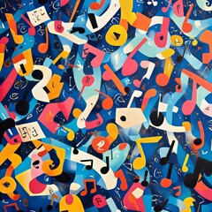 Obraz premium International Music Day. A holiday of musical art, as well as a holiday of all musicians, musicologists, workers concert halls and teachers. Music distribution as art in a variety of communities