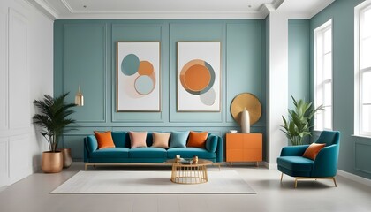 Photo interior modern design room 3d illustration