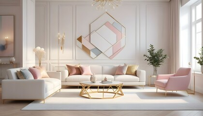 Photo interior modern design room 3d illustration