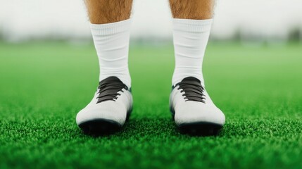 Fototapeta premium Soccer Player Undergoing Evaluation and Treatment for Shin Splints and Lower Leg Pain After Sports Injury on the Field