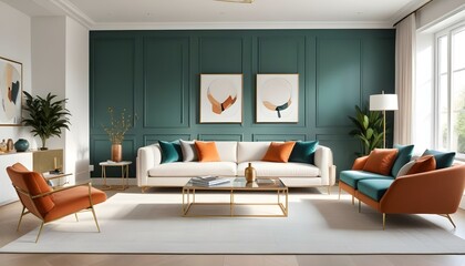 Fototapeta premium Photo interior modern design room 3d illustration