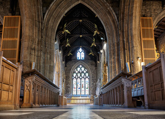 Fototapeta premium The interior of the Sheffield Cathedral's nave. Sheffield. England