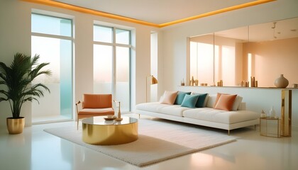 Photo interior modern design room 3d illustration