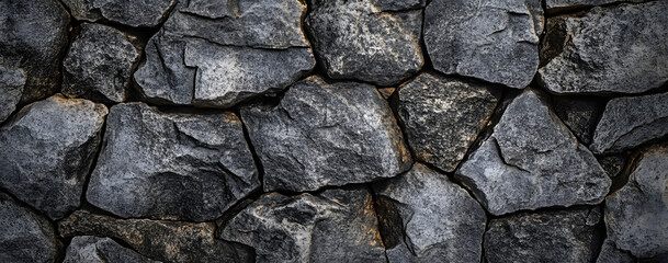 Obraz premium Texture of old rock wall for background. Old grey stone wall background texture close up