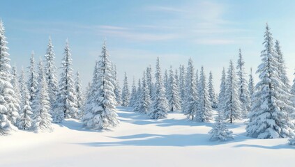 Fototapeta premium Snowy Evergreen Forest