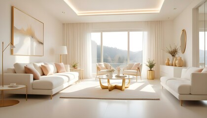 Fototapeta premium Photo interior modern design room 3d illustration