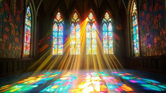 church windows filled with holy light