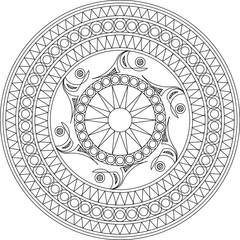 Vector sketch illustration silhouette design drawing rosette mandala ornament classic vintage ethnic traditional
