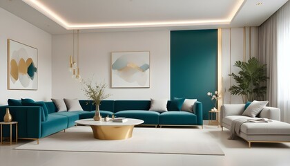 Fototapeta premium Photo interior modern design room 3d illustration